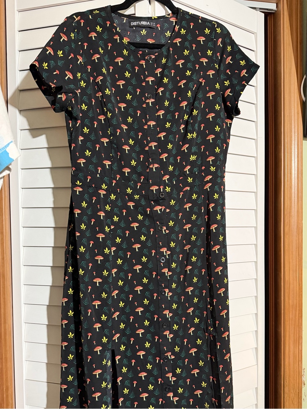 Mushroom and botanical print dress